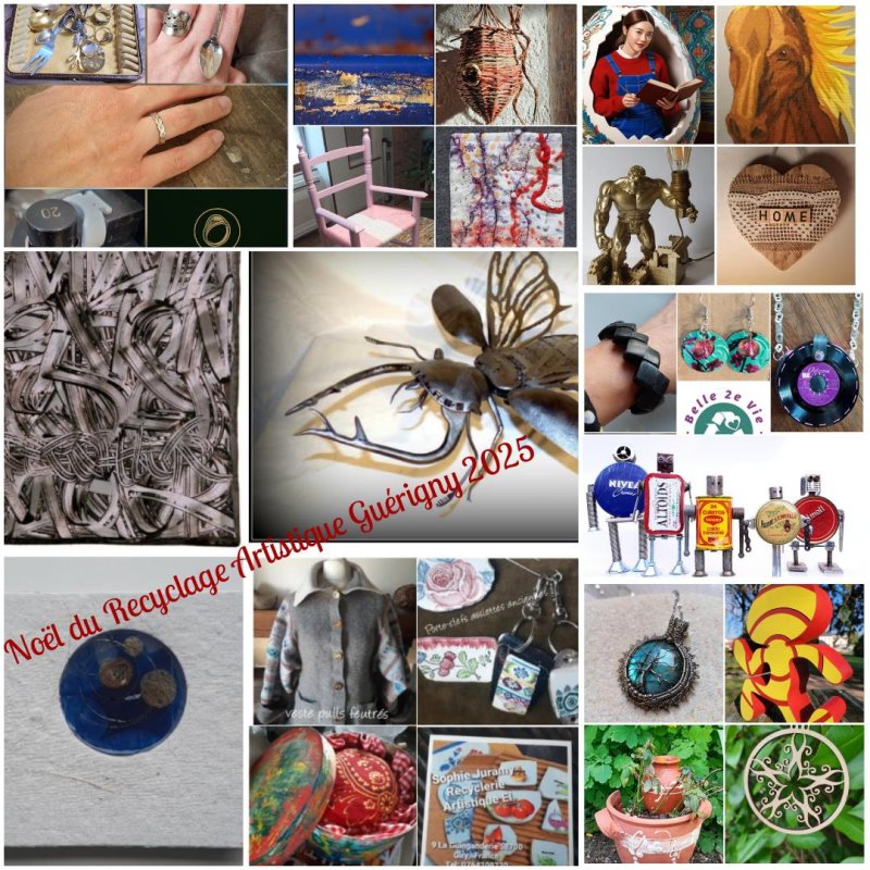 resumé artistes Noël du festival de recyclage artistique 2025 à Guérigny